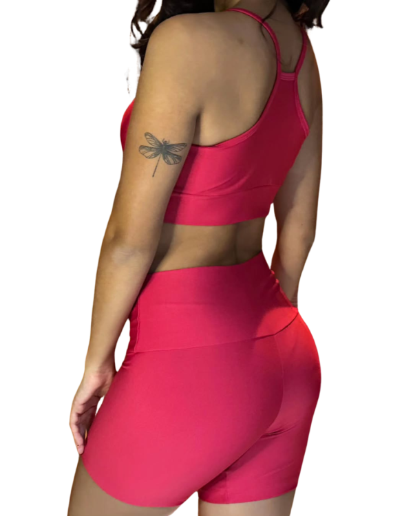 Conjunto de Short Liso em Suplex Rosa - Image 2