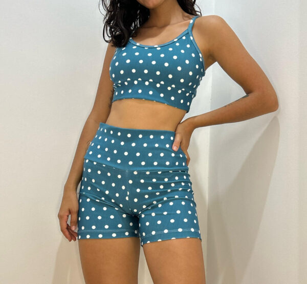 Conjunto de Short em Poá Azul Royal