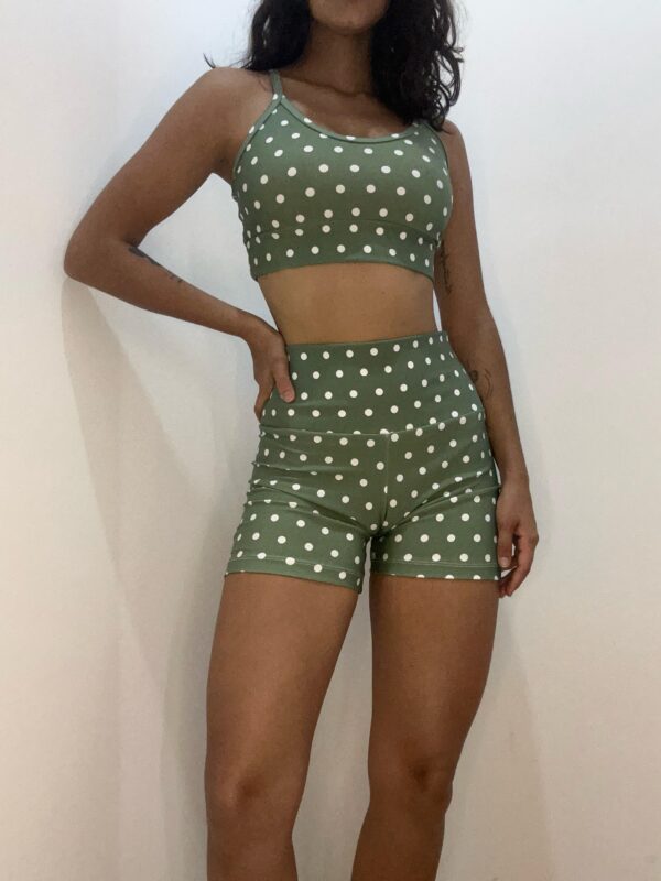 Conjunto de Short em Poá Verde Claro - Image 3