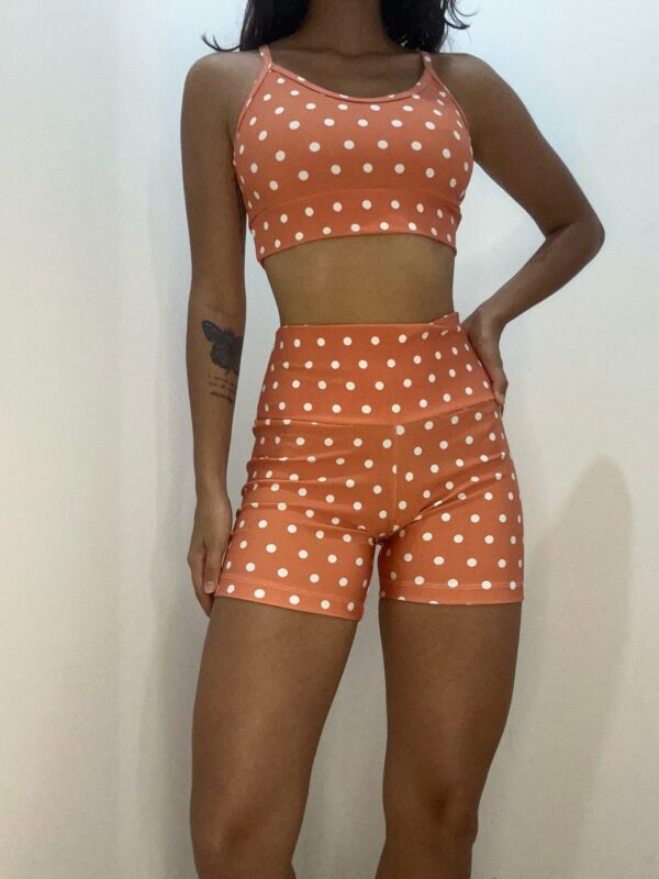 Conjunto de Short em Poá Laranja Claro - Image 3